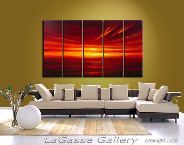 Painting: 'CRIMSON GLOW SUNSET' - Detail #4